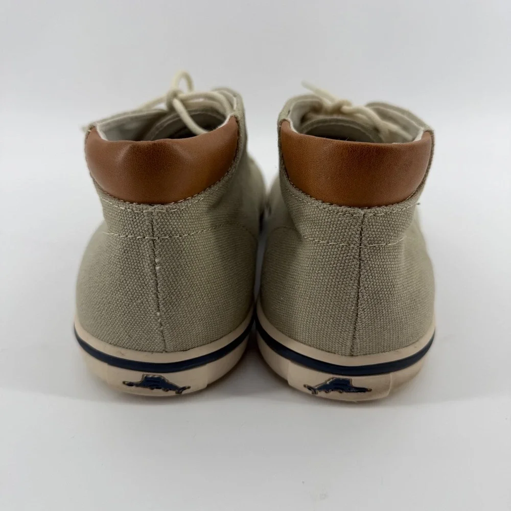 Tommy Bahama Chukka Men 11 Khaki Calderon TB7S00060 Canvas Leather Mid Top Boot